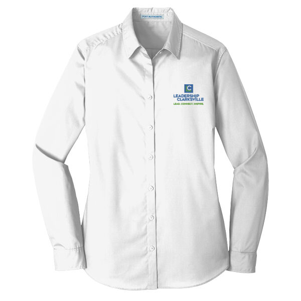 Leadership Clarksville  - Women's Long Sleeve Carefree Poplin Shirt Thumbnail